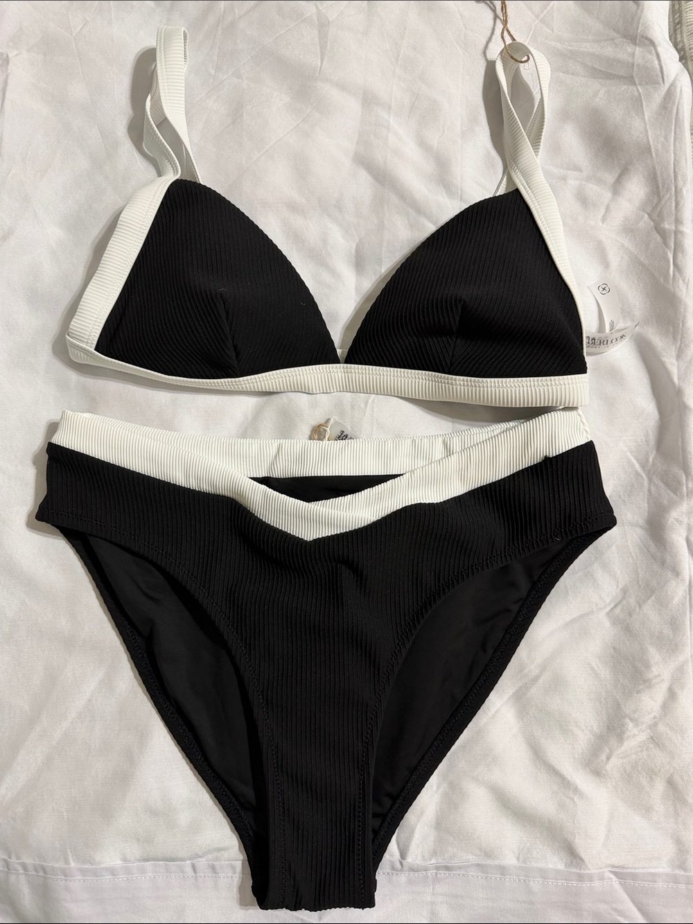 Berlook black and white bikini size medium
